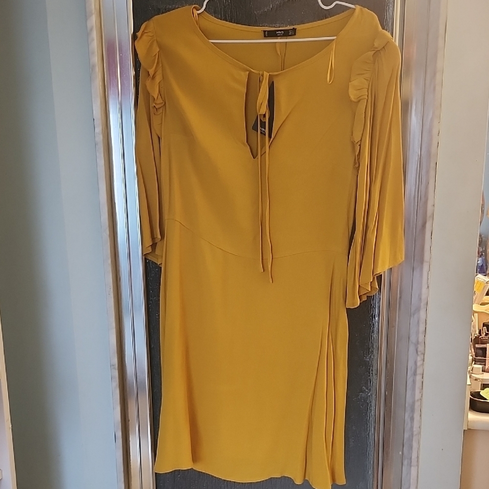 Mango Asymmetrical Dress in Yellow